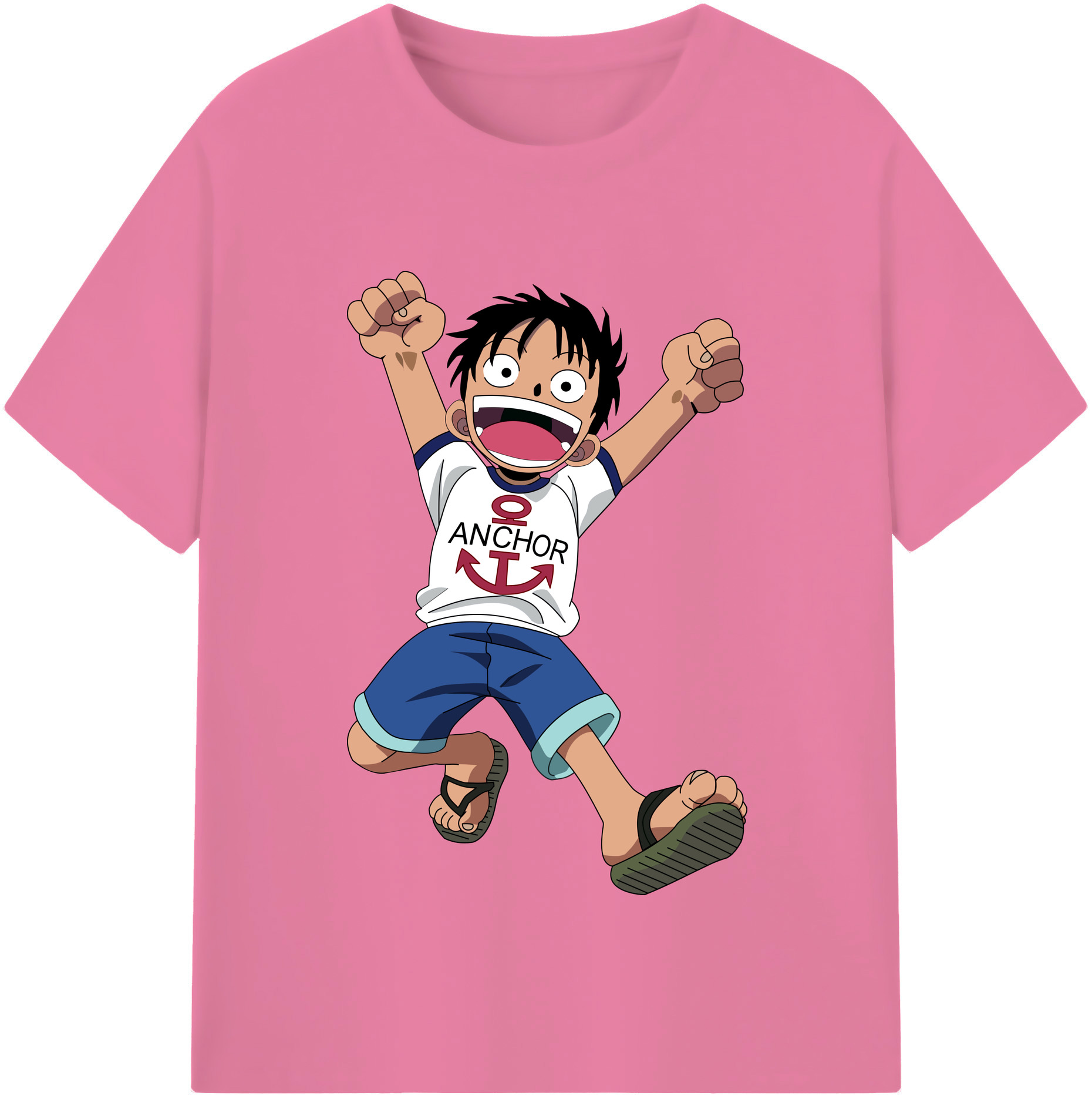 ワンピース モンキー・D・ルフィ ONE PIECE Monkey D. Luffy 綿100％半袖Tシャツ（フロントプリント）